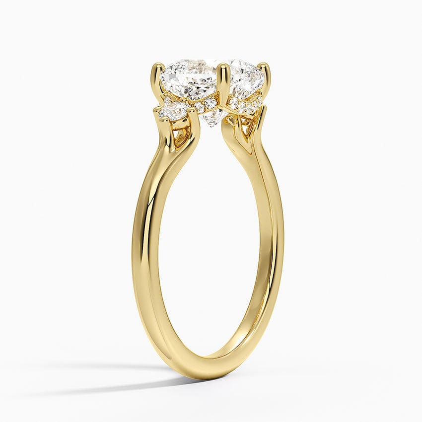 Floating Stone Diamond Engagement Ring