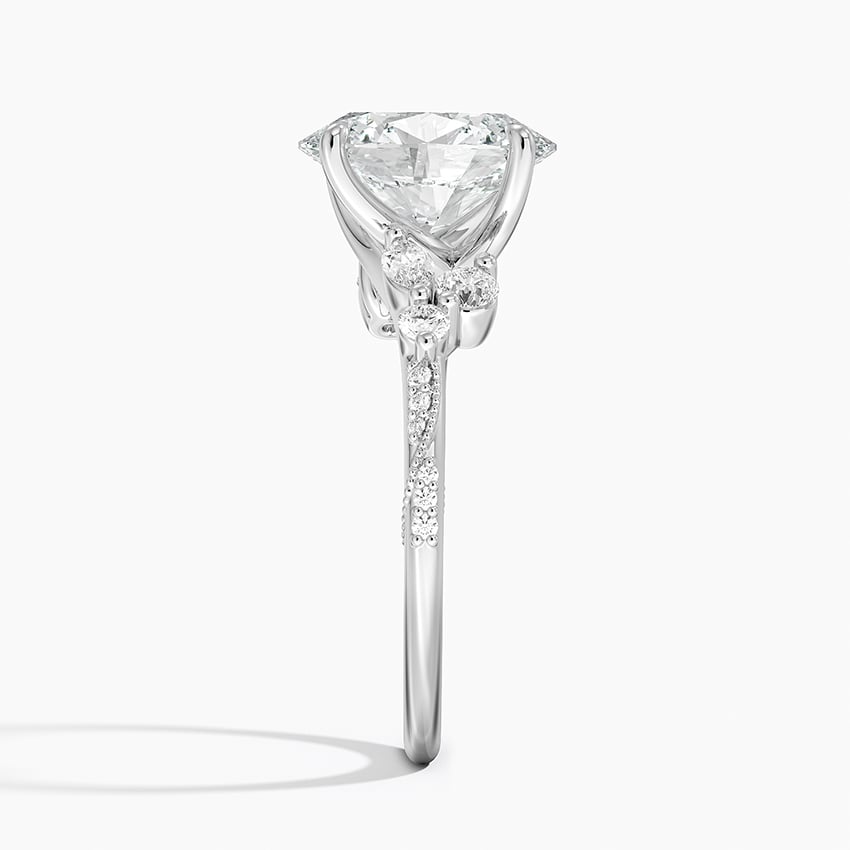 Platinum Luxe Camellia Milgrain Diamond Ring