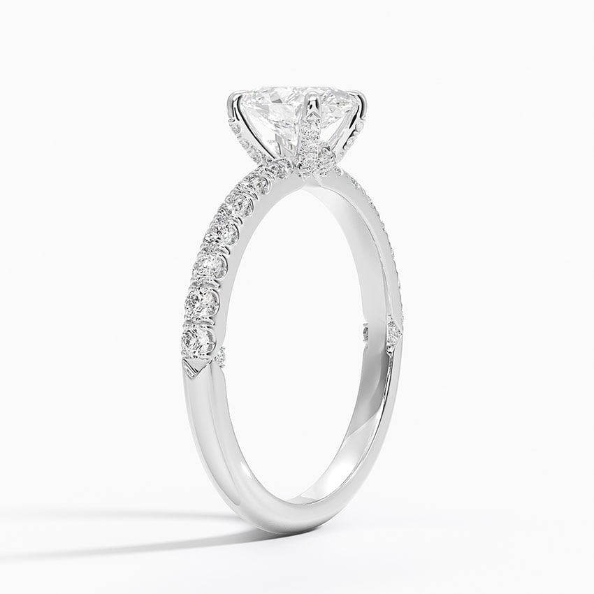 18KW Lab Grown Sapphire Heritage Diamond Ring (1/3 ct. tw.), large top view