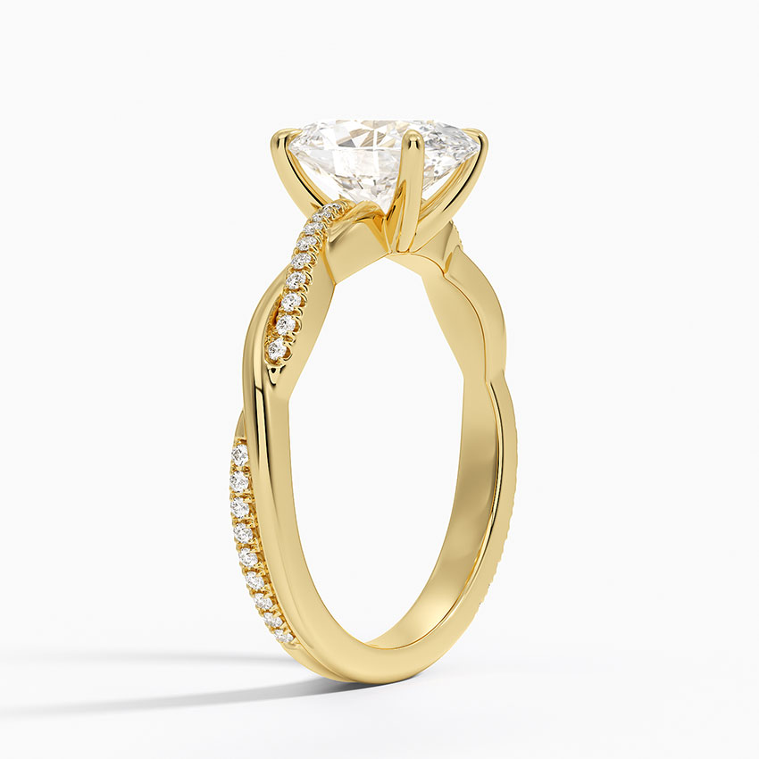 18K Yellow Gold Petite Twisted Vine Diamond Ring (1/8 ct. tw.)