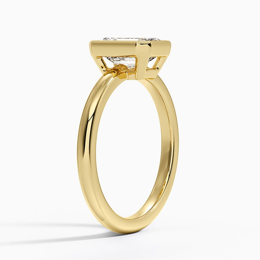 Moissanite Julietta Bezel Solitaire Ring in 18K Yellow Gold