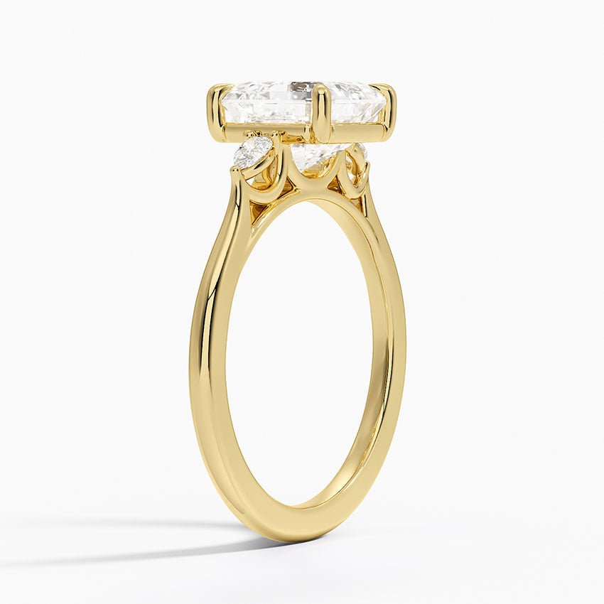 Three Stone Pear Engagement Ring - Aria