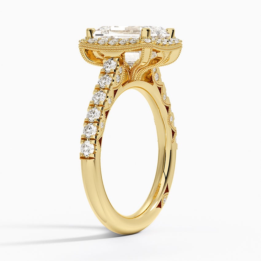 18K Yellow Gold Tacori Petite Crescent Classic Bloom Diamond Ring