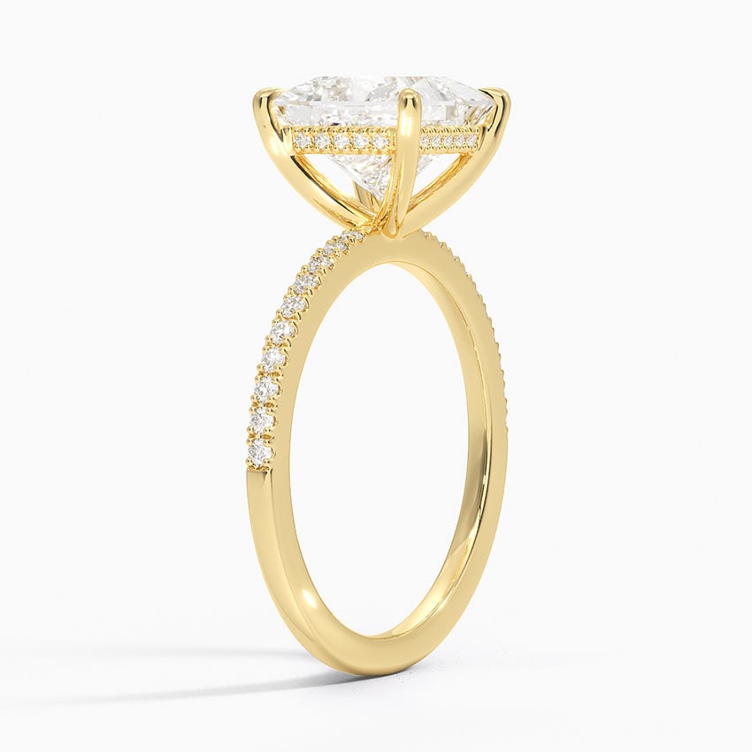 18K Yellow Gold Perfect Fit Half-Coverage Hidden Halo Diamond Ring (1/5 ct. tw.)