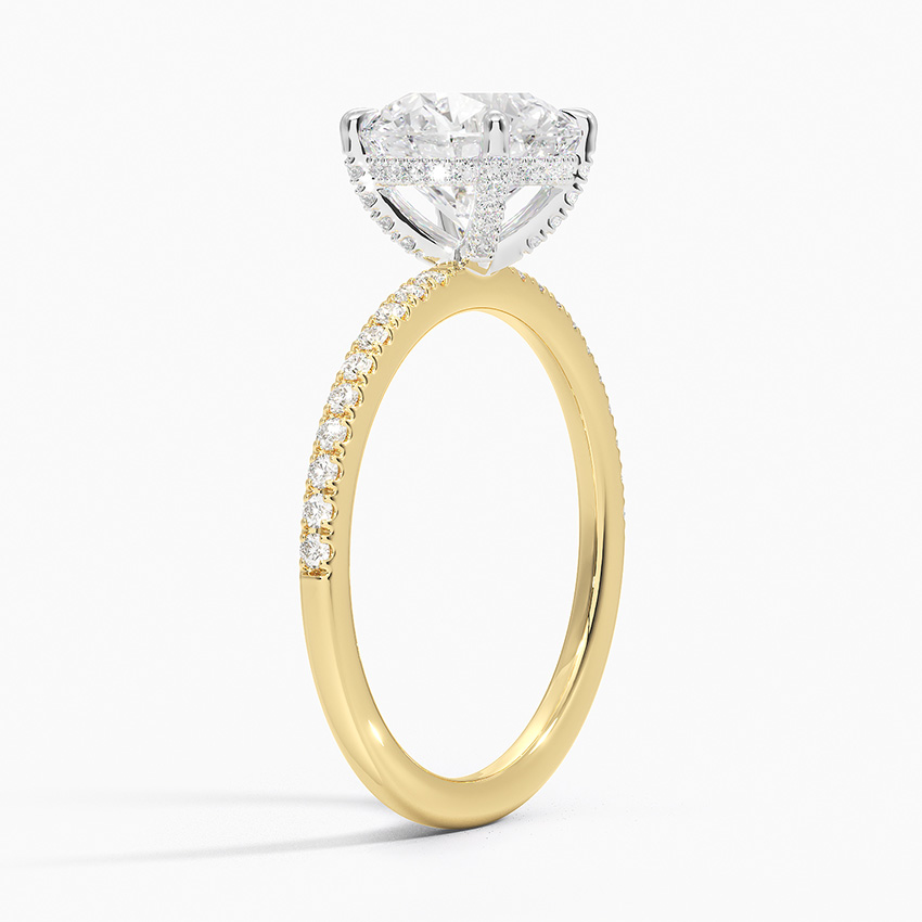 Mixed Metal Hidden Diamond Accent Engagement Ring