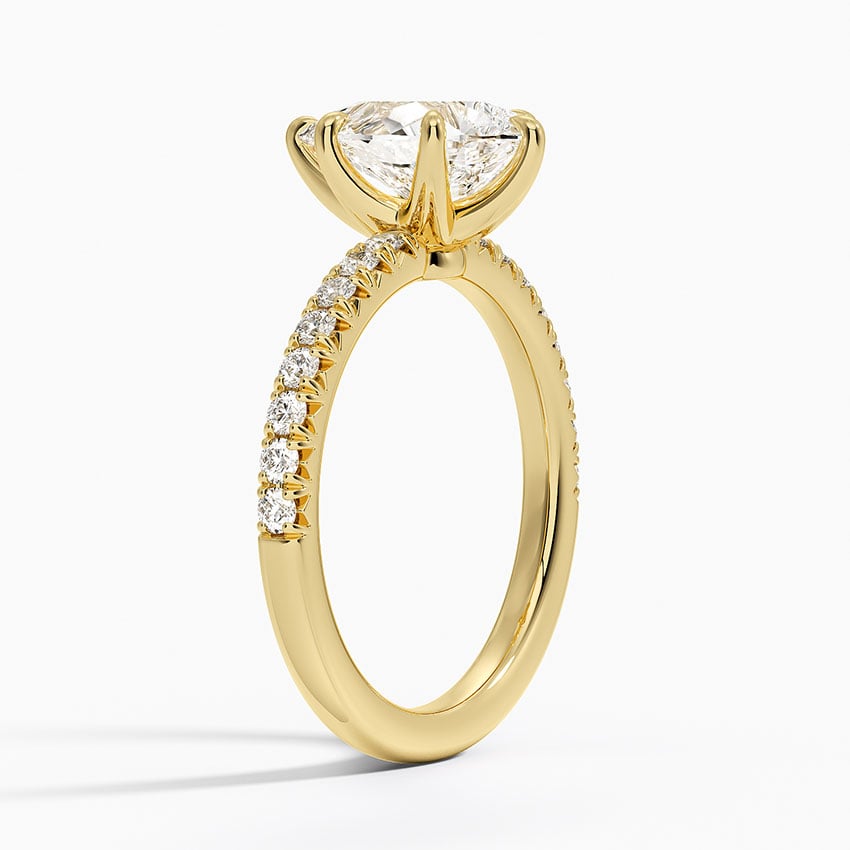 18K Yellow Gold Amelie Half Coverage Diamond Ring