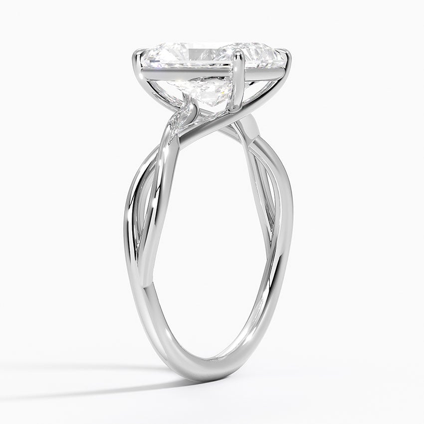 18K White Gold Alya Twist Solitaire Ring