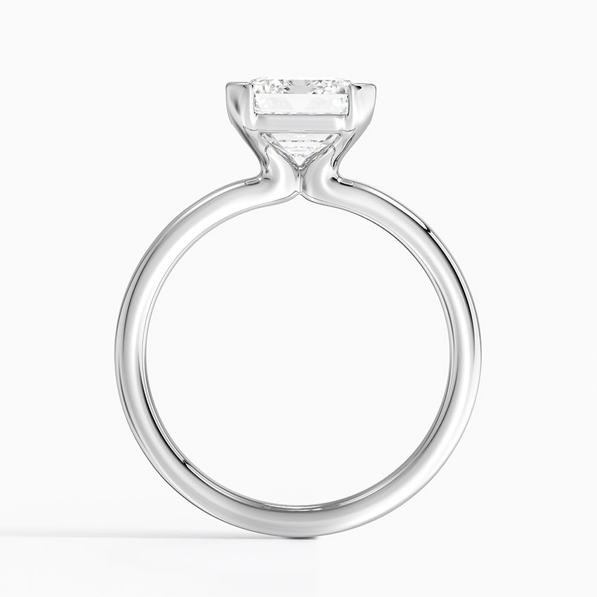 18K White Gold Annika Half Bezel Solitaire Ring