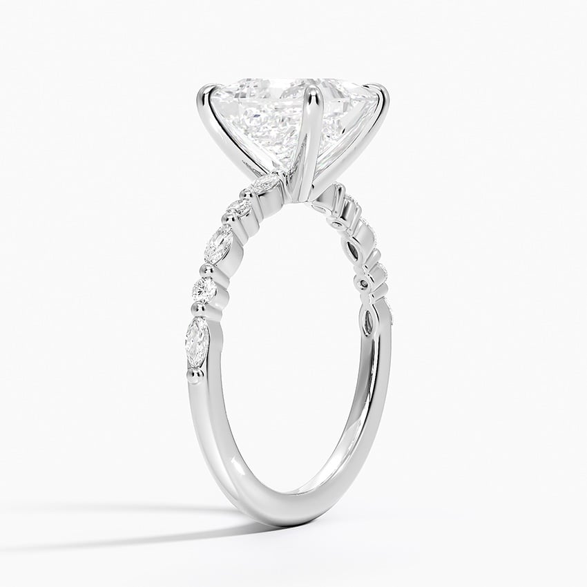 18K White Gold Delicate Versailles Diamond Ring