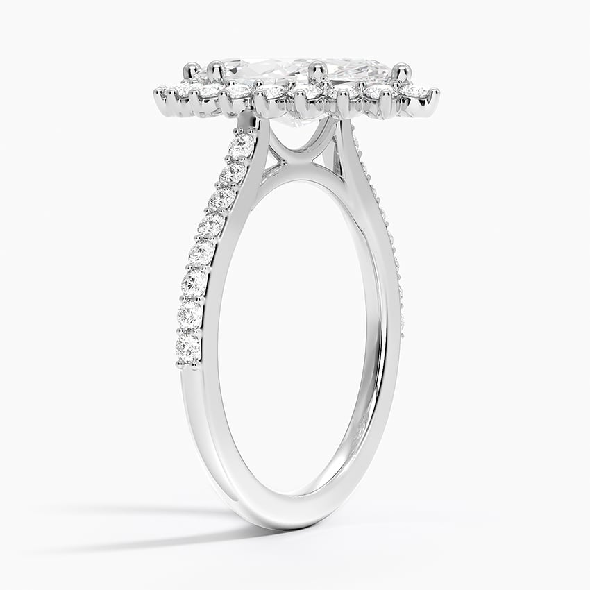 Platinum Luxe Sunburst Halo Diamond Ring (1/2 ct. tw.)