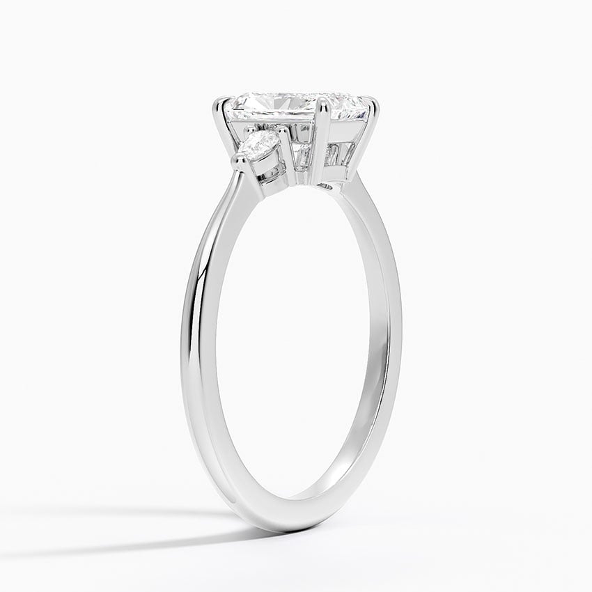 18K White Gold Aria Three Stone Diamond Ring (1/10 ct. tw.)