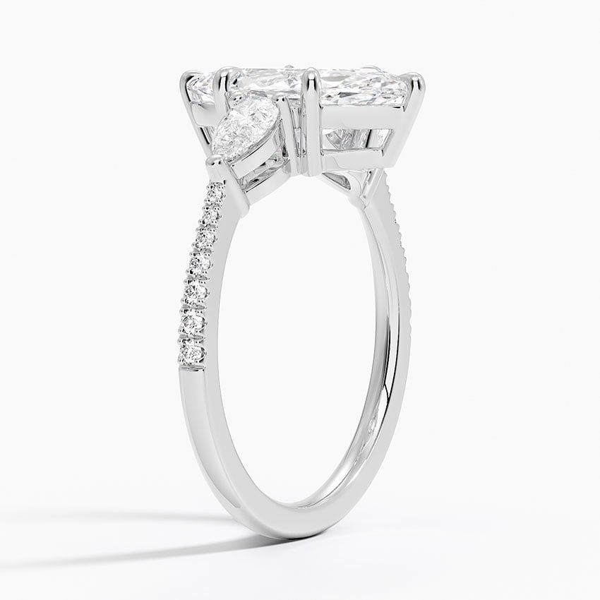 Platinum Opera Accented Three Stone Diamond Ring
