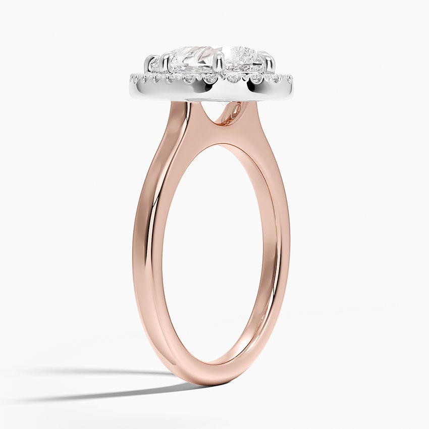 14K Rose Gold Platinum Mixed Metal Julia Halo Diamond Ring (1/5 ct. tw.)