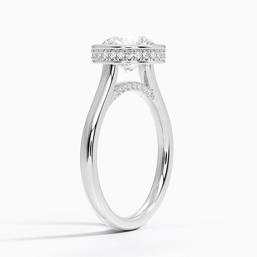 Platinum Luna Hidden Halo Diamond Ring