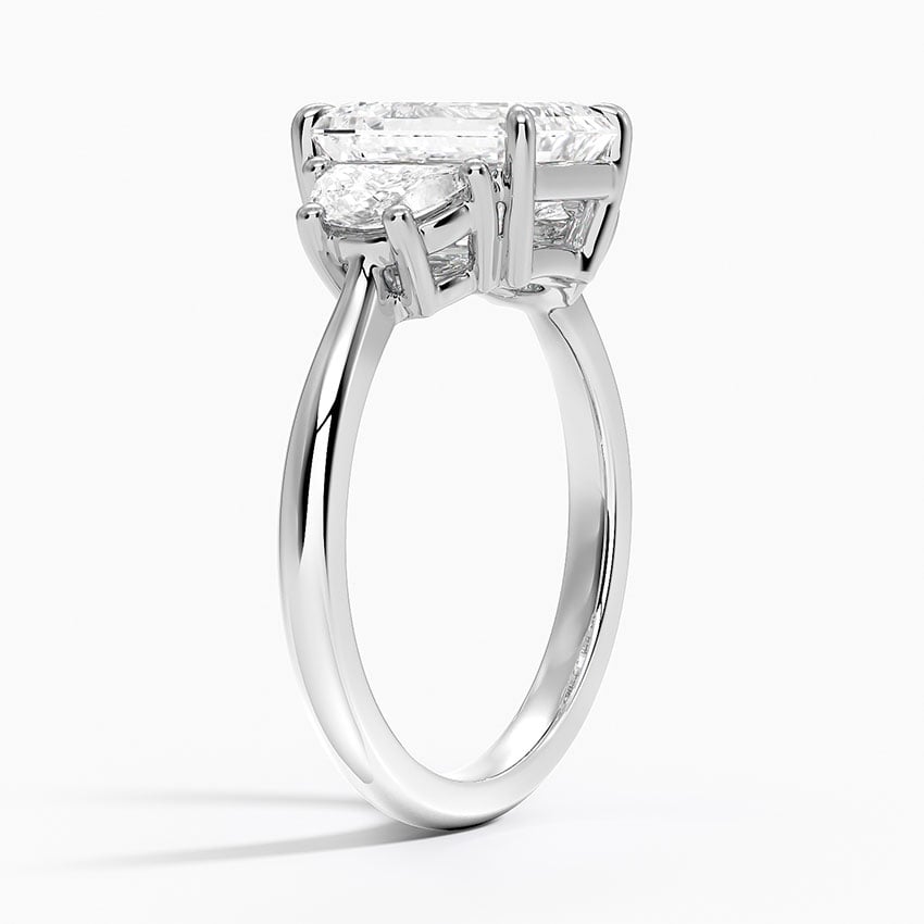 Half Moon Three Stone Diamond Ring
