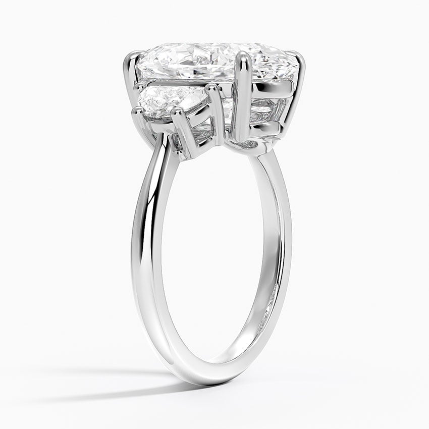 Half Moon Three Stone Diamond Ring (1/2 ct. tw.) in 18K White Gold