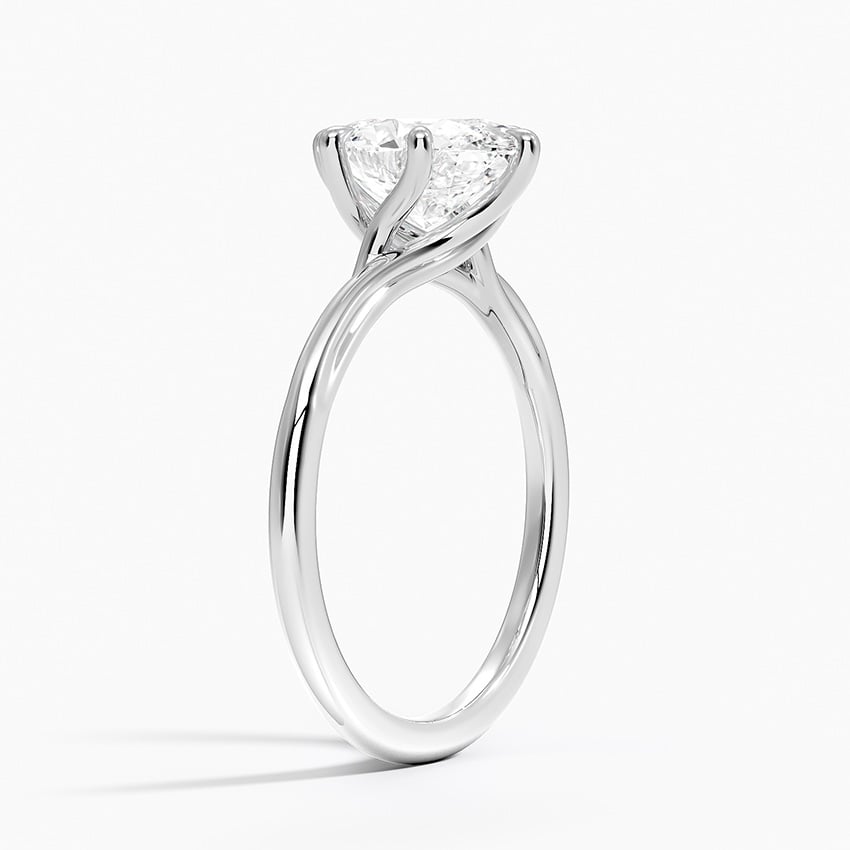 18K White Gold Delilah Twist Solitaire Ring