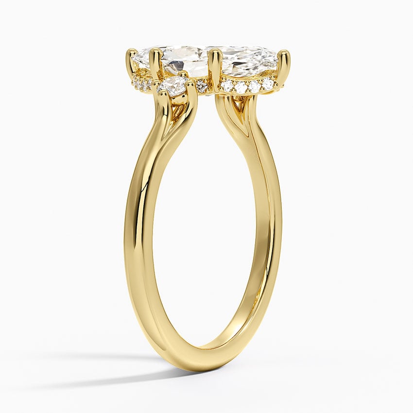 Floating Stone Diamond Engagement Ring