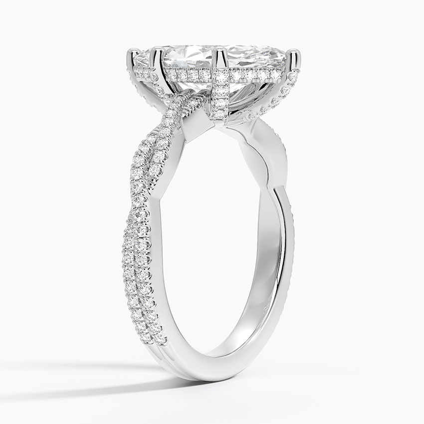 18K White Gold Adorned Luxe Petite Twisted Vine Diamond Ring