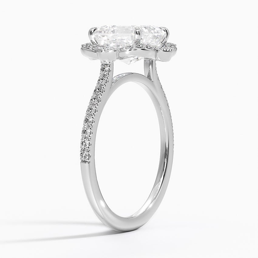18K White Gold Reina Halo Diamond Ring