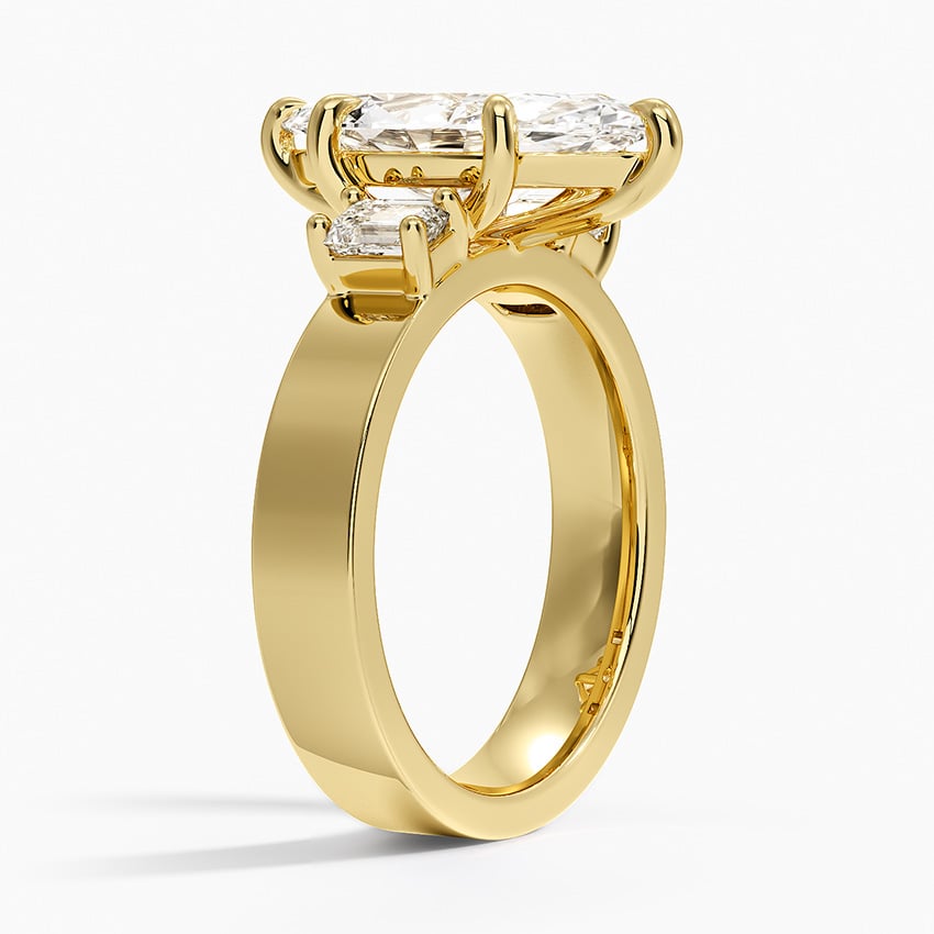 Peyton Emerald Cut Three Stone Diamond Ring (1/2 ct. tw.) in 18K Yellow Gold
