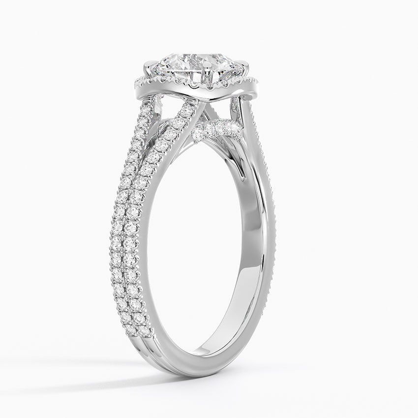 18K White Gold Fortuna Halo Diamond Ring (1/2 ct. tw.)