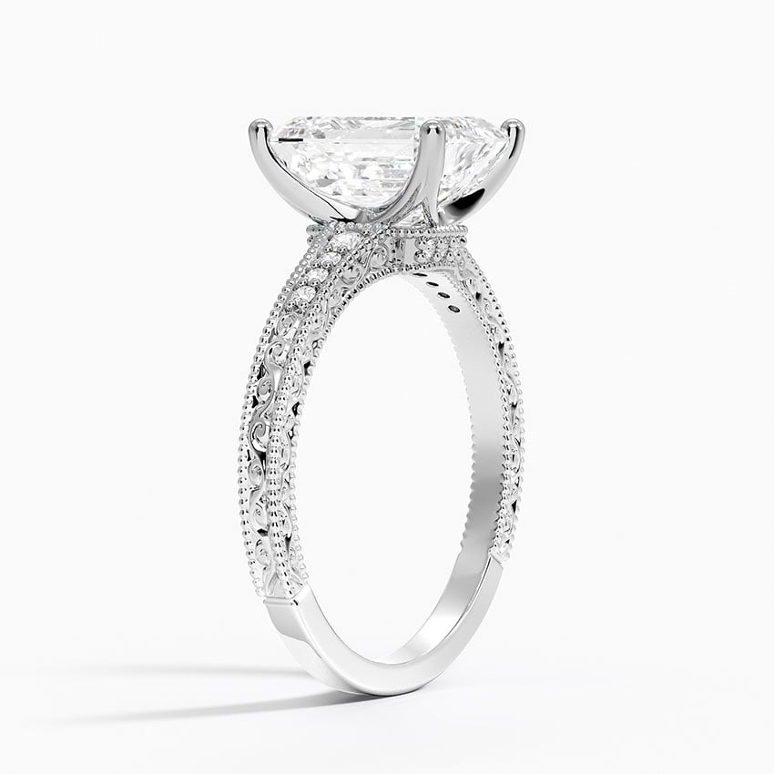 Platinum Hudson Engraved Diamond Ring