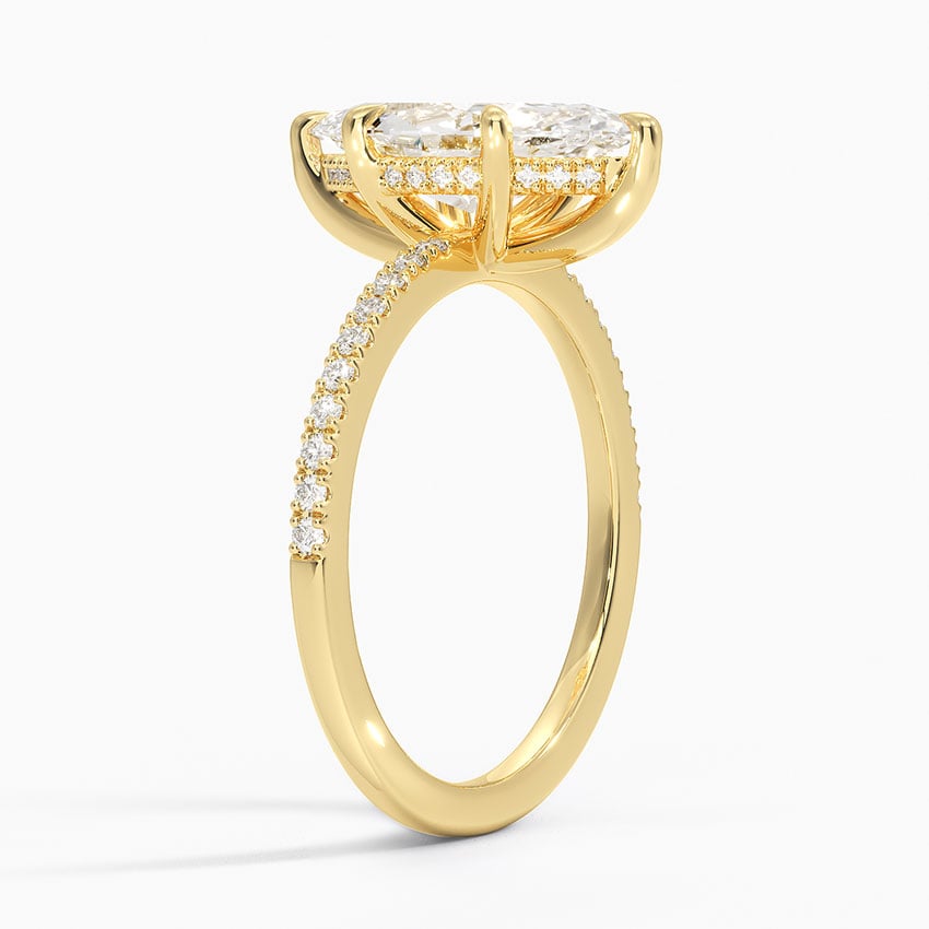 18K Yellow Gold Perfect Fit Half-Coverage Hidden Halo Diamond Ring (1/5 ct. tw.)