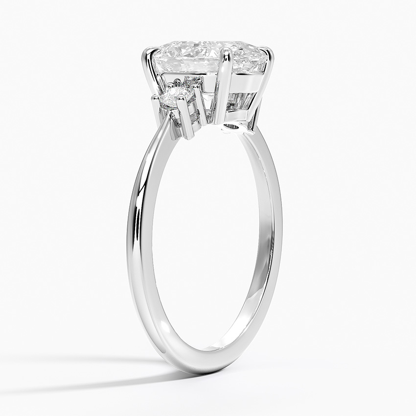Petite Selene Three Stone Diamond Ring (1/10 ct. tw.) in Platinum