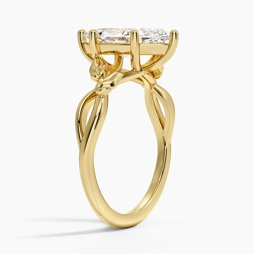 18K Yellow Gold Budding Willow Solitaire Ring