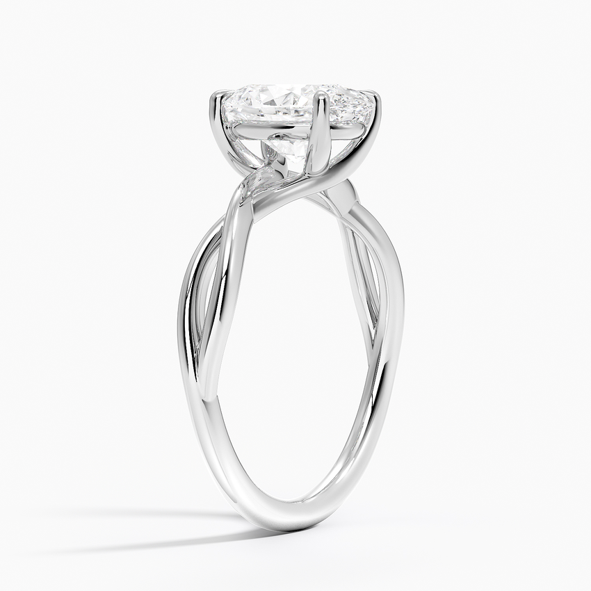 14K White Gold Alya Twist Solitaire Ring