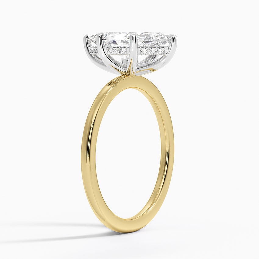 Adorned Mixed Metal Ring - Mixed Metal Engagement Ring