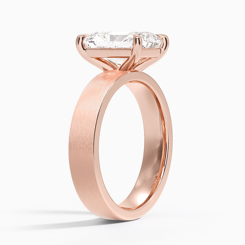 14K Rose Gold Peyton 4mm Satin Finish Solitaire Ring