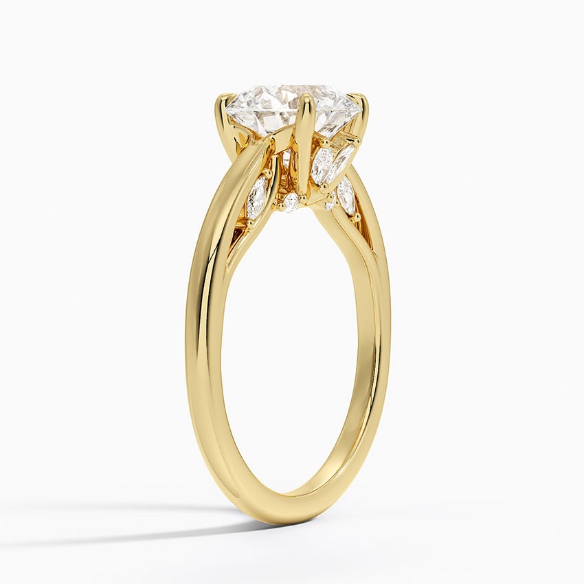 18K Yellow Gold Secret Garden Adorned Gallery Solitaire Ring (1/3 ct. tw.)