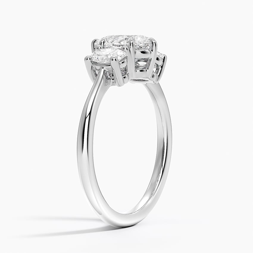 Platinum Oval-Cut Three Stone Diamond Ring (1/2 ct. tw.)