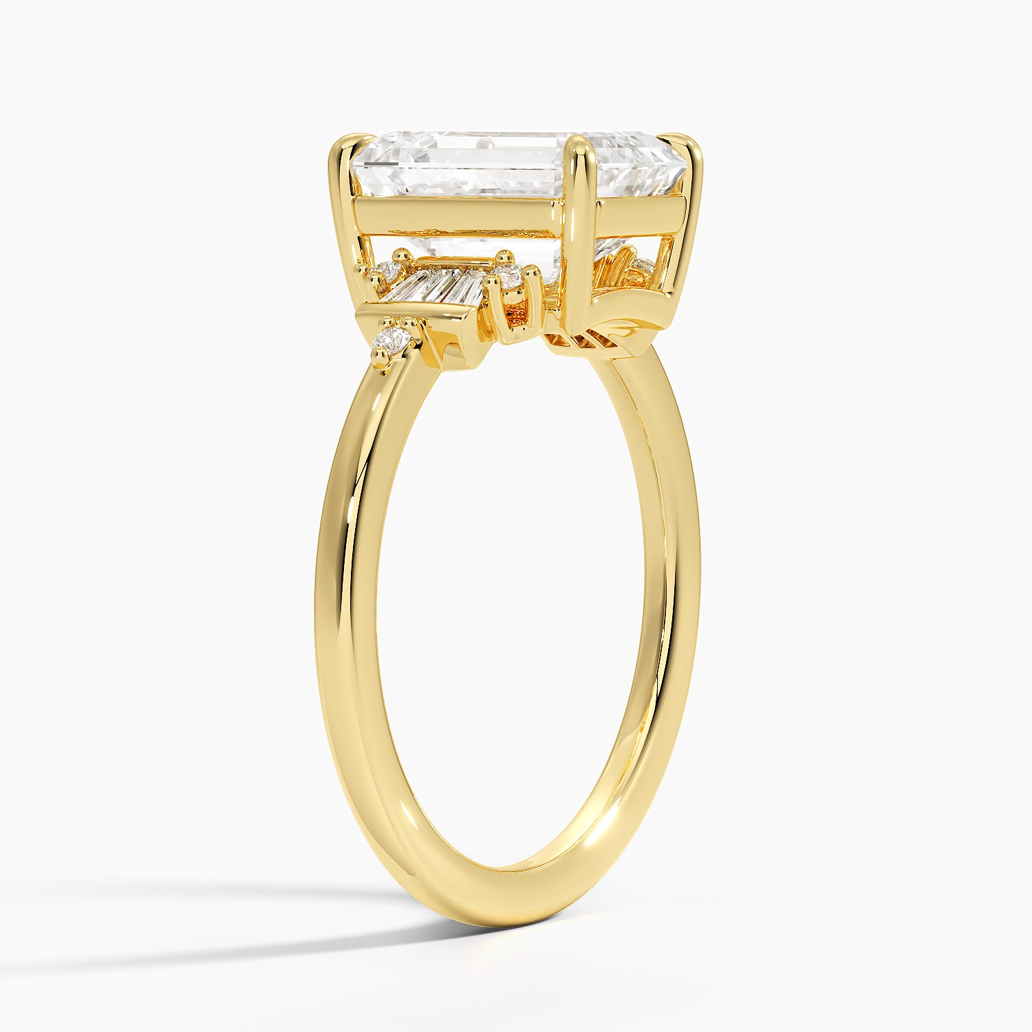 Art Deco Tapered Baguette Cluster Engagement Ring