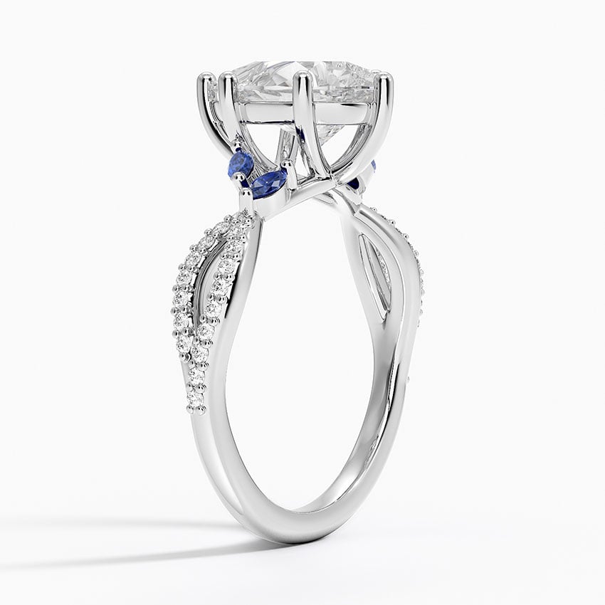 Diamond and Sapphire Engagement Ring