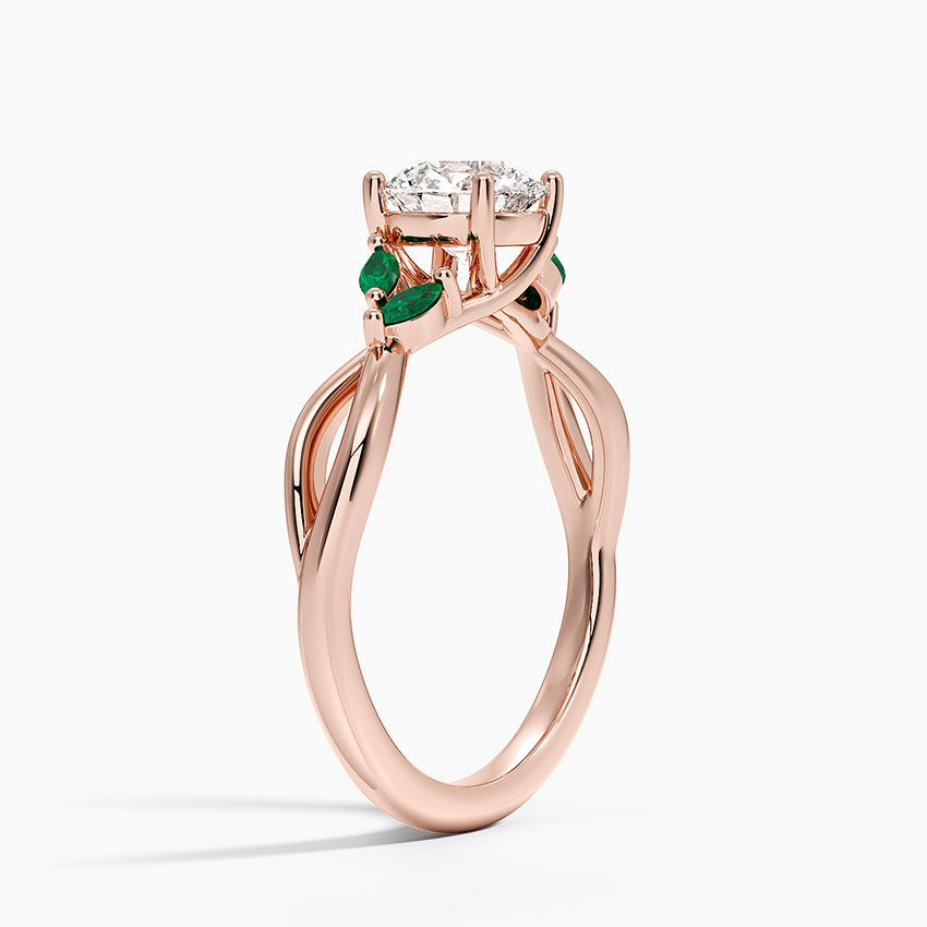Sapphire Willow Ring With Lab Emerald Accents