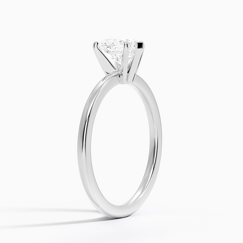 18K White Gold 1.5mm Six-Prong Petite Comfort Fit Solitaire Ring