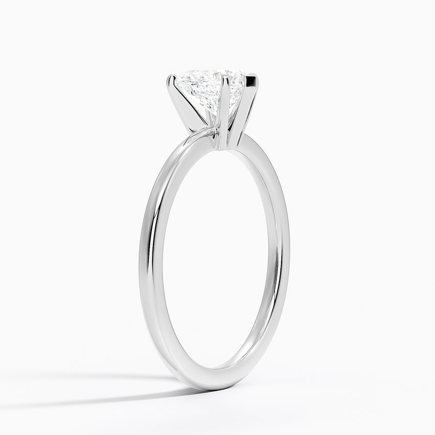 18K White Gold 1.5mm Six-Prong Petite Comfort Fit Solitaire Ring