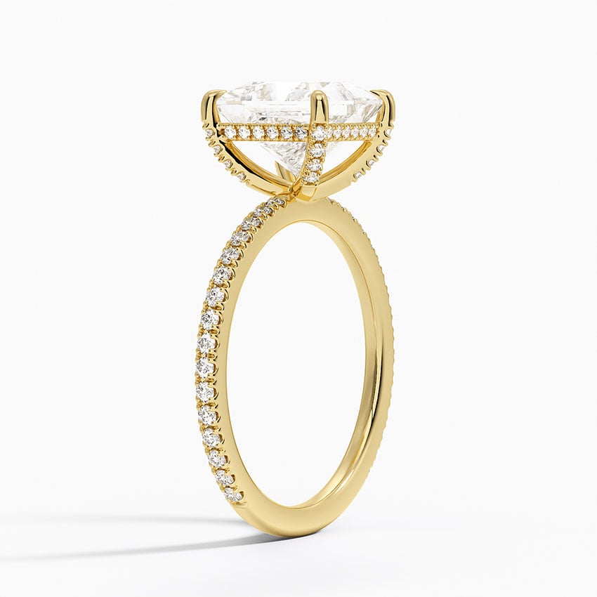 18K Yellow Gold Viviana Three-Quarter Coverage Diamond Ring