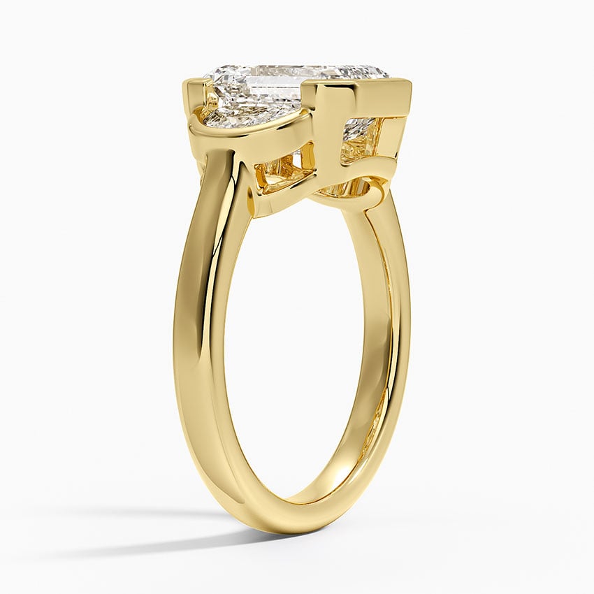 Half Moon Three Stone Bezel Diamond Ring (1/2 ct. tw.)