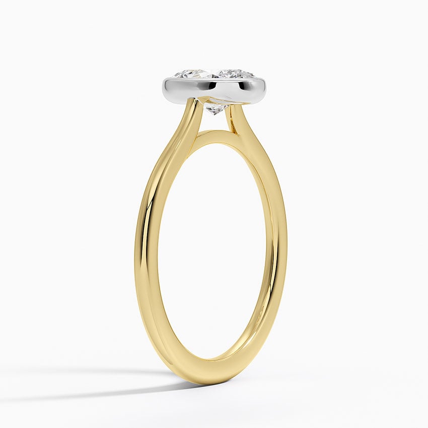 Mixed Metal Petite Luna Bezel Ring