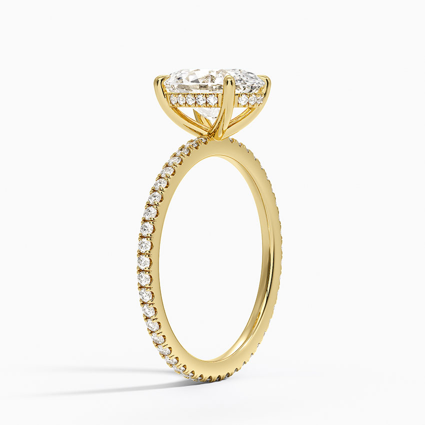 18K Yellow Gold Perfect Fit Hidden Halo Eternity Diamond Ring