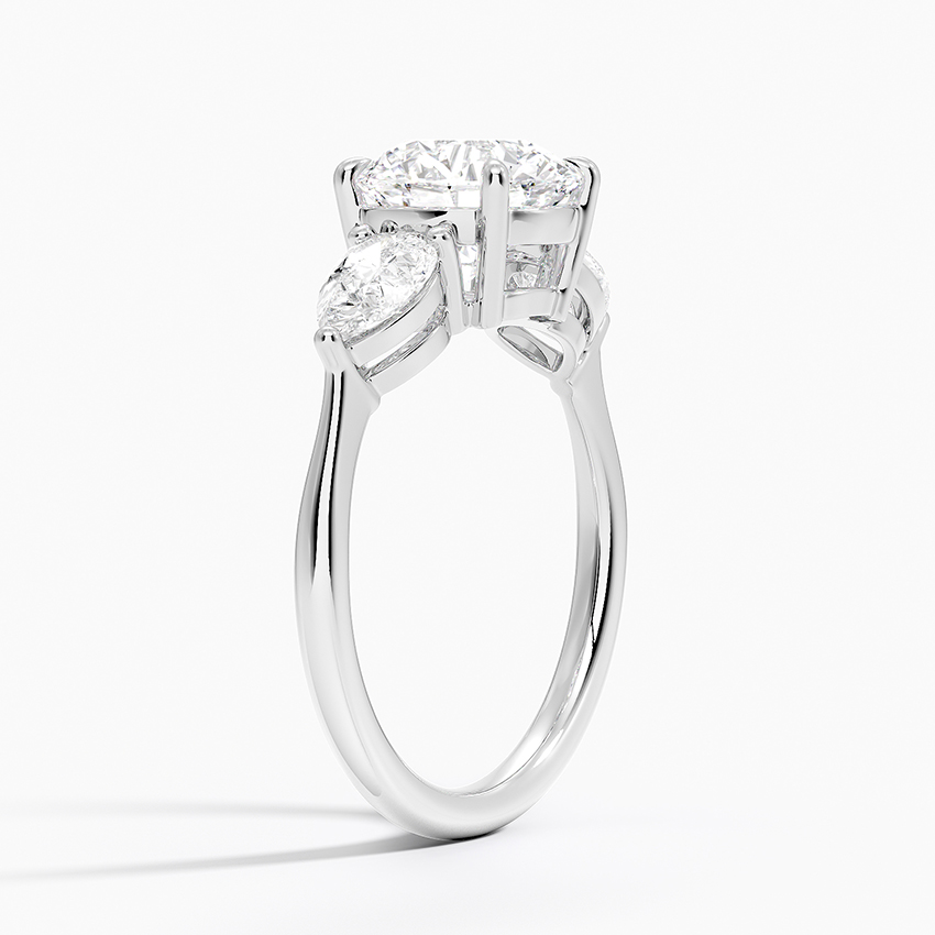 18K White Gold Luxe Opera Three Stone Diamond Ring
