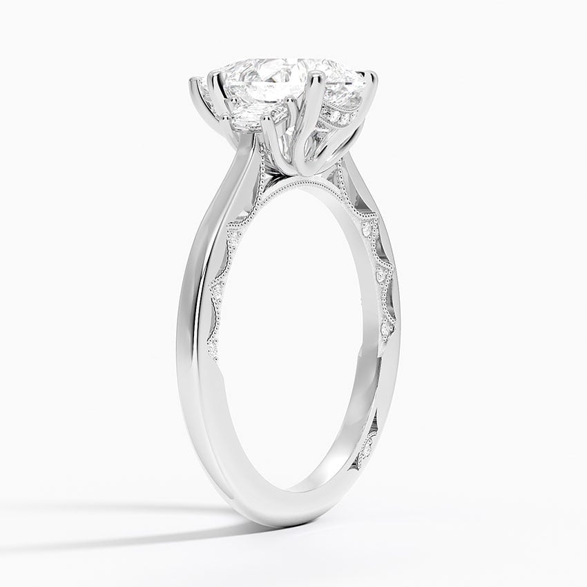 Tacori Lunetta Crescent Three Stone Diamond Ring