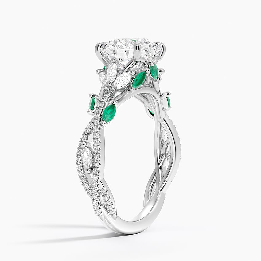 Platinum Luxe Secret Garden Lab Emerald and Diamond Ring