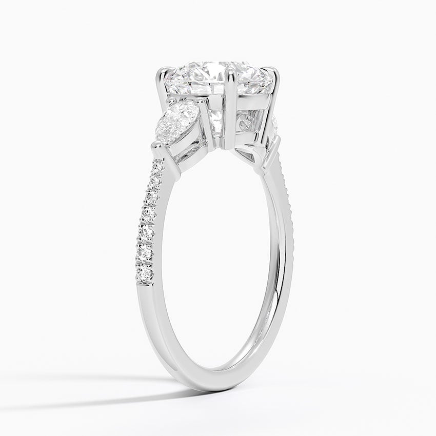 Platinum Opera Accented Three Stone Diamond Ring