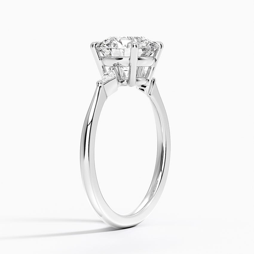 Platinum Petite Cometa Three Stone Diamond Ring