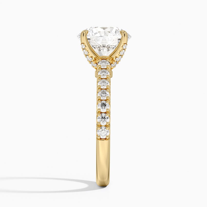 Sienna Half Coverage Hidden Accents Diamond Engagement Ring in 18K Yellow Gold